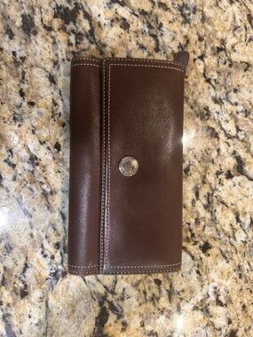 Coach Brown Leather Zip-Around Wallet Clutch Organizer